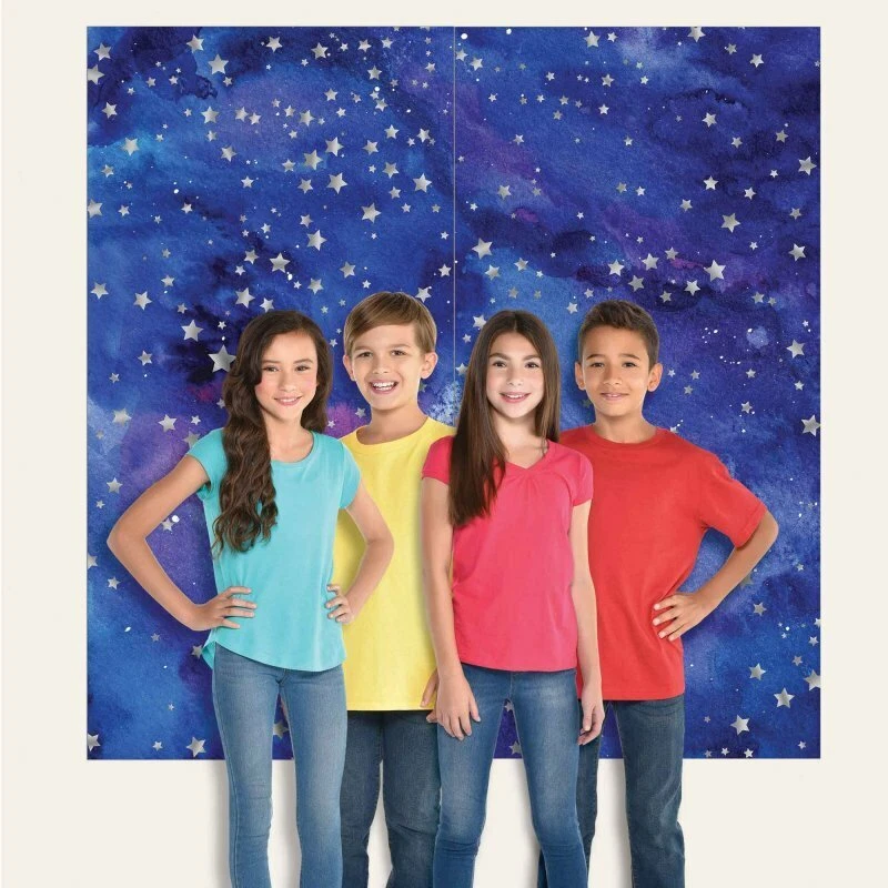 Galaxy Space Party Supplies Photo Backdrop Scene Setter Wall Decoration Planets - Image 1 of 1