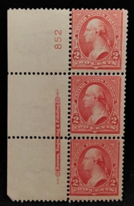 SELLOS DE MATT SCOTT #279B 2 CENTAVOS ROJO WASHINGTON TIPO IV, MNH CV $85, TIRA DE 3 - Imagen 1 de 3