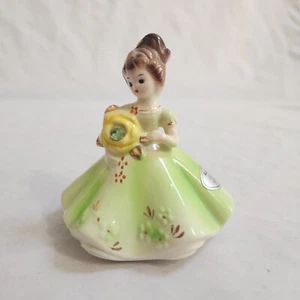 VTG Josef Originals August Birthstone Girl Figurine Peridot Green Dress AS IS - Picture 1 of 10