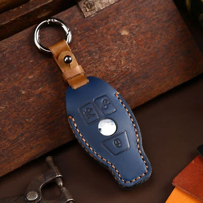 Leather Remote Key Case Cover Holder Shell for Mercedes Benz E400 E400 C180 - Imagem 1 de 4