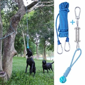 Spring Pole Dog Rope Toy Muscle Builder Interactive Dogs Hanging Rope Toy Set UK - Picture 1 of 18