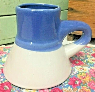 Taza taza de tablero de instrumentos esmalte por goteo blanco medio azul cerámica de gres sin agarre antideslizante Foto 1 de 4