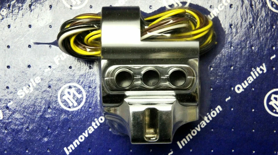 Pm Chrome Four Button Switch Housing Left Side 4 Harley Davidson W/ Cable Clutch - Image 1 of 1