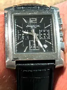 RELOJ KENNETH COLE NUEVA YORK, CRONÓGRAFO GRANDE CUADRADO SEÑORA, FUNCIONANDO - Imagen 1 de 7