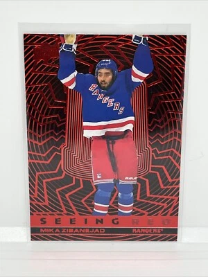 New York Rangers - Mika Zibanejad - 23/24 UD Extended - Seeing Red - #SR-12 - Image 1 of 2