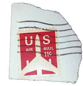 Authentic U S Postage Stamp. 11 Cents. U S Air Mail. Carmine. 1971. - Picture 1 of 1
