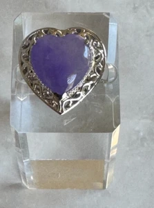 Purple Gemstone Heart ring SZ. 8 ~ 497 - Picture 1 of 6