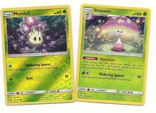 RARE SHIINOTIC (Holo) & MORELULL RH) - 2 EVO Pokemon Cards-SUN & MOON-NM/MINT 
