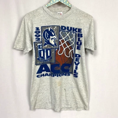 Vintage Duke Blue Devils T Shirt Mens Medium 1992 ACC Champs Basketball USA 90s - Image 1 of 4