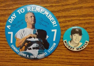 Mickey Mantle Authentic Pinback Gewerbeknöpfe - Bild 1 von 3