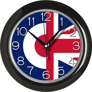 UK Mod Ska union jack target gift 10 inch wall clock, free 48hr tracked postage - Picture 1 of 4