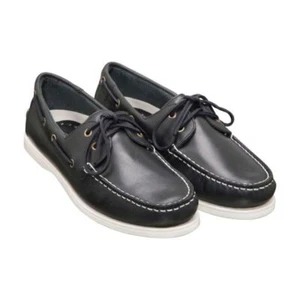 Burke Marine Navy Flinders Leather Deck Shoes Size 45 EUR - Picture 1 of 4