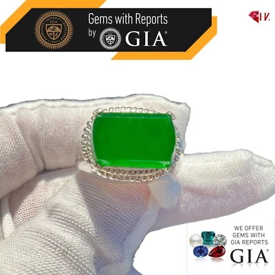 Jadeíta birmana certificado por GIA grado A - tipo Fei Cui - jade verde imperial Foto 1 de 4
