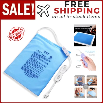 Electric Heating Pad For Back Cramps & Back Pain Relief No Auto Shut Off 12"X15" - Image 1 of 4