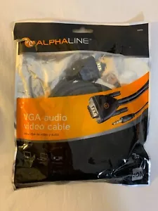 Alphaline 10ft VGA Y Audio Video Cable 24k Gold-Plated for Superior Signal - Picture 1 of 7