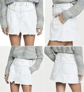 Free People Denim Jean Mini Skirt XS Sz 25 New We The Free Modern Femme Pleated - Picture 1 of 9