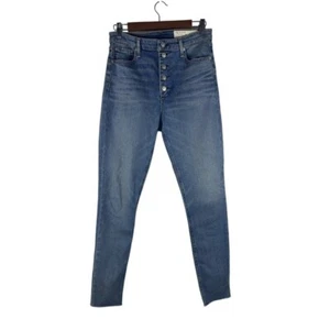 Rag & Bone Size 29 Nina High Rise Button Fly Denim Jeans Raw Hem Fire Island - Picture 1 of 10