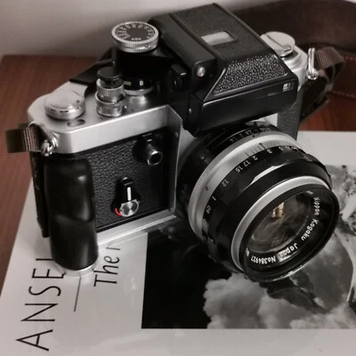 Empuñadura de mano madera de ébano tipo L soporte trípode cabeza de bola placa base para película NIKON F2 Foto 1 de 4