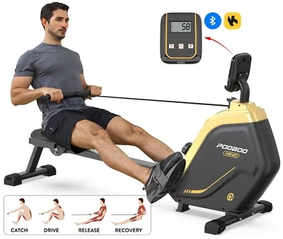 Máquina de Remo Pooboo Resistencia Magnética Interior Cardio Plegable Remo Max 350lbs Foto 1 de 4