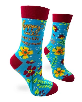 Fabdaz Happy Socks, Happy Life, Happy Mind Colorido Floral Mujer Novedad Calcetines Foto 1 de 3