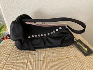 Satin Clutch Handtasche Swaroski Kristalle Inge Christopher Neuwertig - Bild 1 von 5