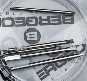 1x Set Bergeon Screwdriver Blades (Ø 0.80, 1.00, 1.20, 1.40,1.60mm) -- Round End - Picture 1 of 2