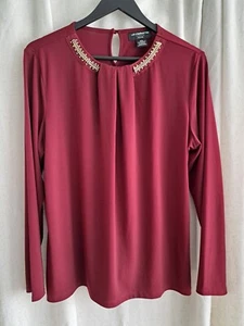 Liz Claiborne Career Petite XL Burgundy Blouse - Picture 1 of 4