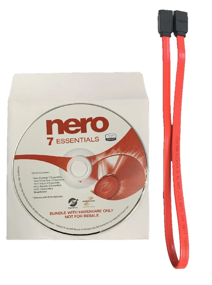 Nero 7 Essentials Software Disc Only + Foxconn SATA Cable 1.6ft - Image 1 of 1