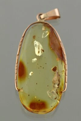 ENORME Colgante Fósil ÁMBAR BÁLTICO ORO 14K Genuino 5.3g 240125-1 Foto 1 de 4