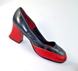 Qualicraft Shoes Vintage 70's Pumps Chunky Heel Leather Size 7.5 B - Picture 1 of 11