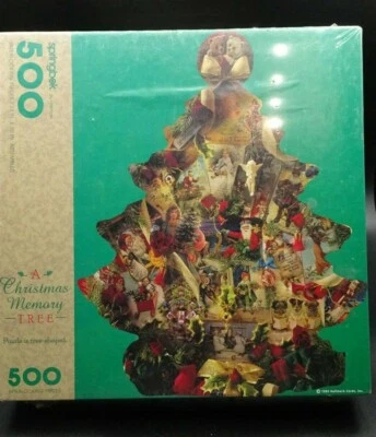 Springbok Puzzle / A Christmas Memory Tree / Tree Shaped Puzzle / Sealed 24"x30" - Image 1 of 4