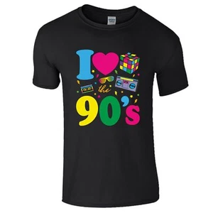 I Love The 90s T Shirt 1990s Fancy Dress 90's Party Costume Gift Men Women Top - Picture 1 of 14
