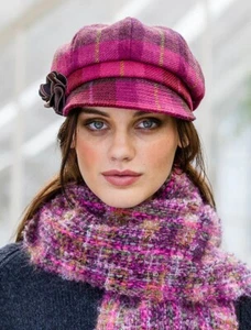 Mucros Weavers Newsboy Hat Women's Irish 100% Wool Tweed Hat Made in Ireland - Picture 1 of 13