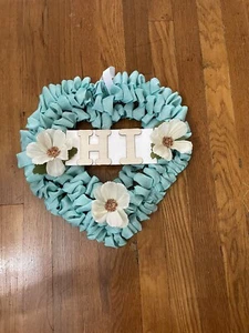 Heart Wreath HI Sign 14Inches X13Inches - Picture 1 of 1