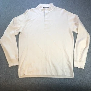 Nike Tiger Woods Collection Shirt Mens Medium Beige Henley Snap Long Sleeve - Picture 1 of 11