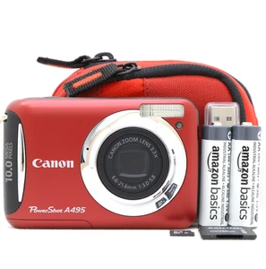 Canon PowerShot A495 10.0MP Digital Camera Red Tested Complete Kit - Fast Post - Picture 1 of 18