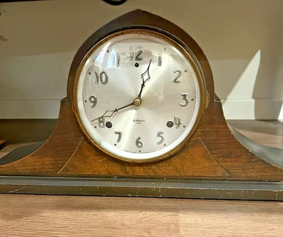 古董 William L. Gilbert 型号 1807 地幔时钟 Bim Bam Chime(需要工作) — 第 1/4 张图片