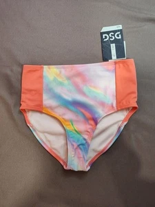 Girls DSG Swim Bottoms High Waist Multicolor Abstract Medium 8-10 - Picture 1 of 4