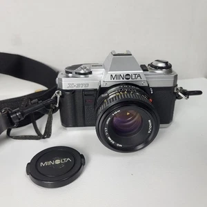 Kit de cámara Minolta X370 35 mm película SLR con lente de 50 mm probado funcionando - Imagen 1 de 9