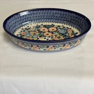 Oval Dish Hand Made Polish Pottery  Boleslawiec Unikat Signature Starzyk New - Picture 1 of 8