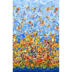 Michael Miller - Flower Fairies Of The Autumn Autumn Fairy Border Blue Bell, BTY - Picture 1 of 6