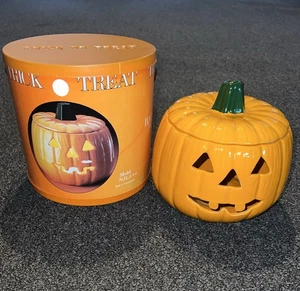 Vtg 1984 Marcia Ceramics Halloween Jack O Lantern Pumpkin W/ Pail Box - Picture 1 of 8