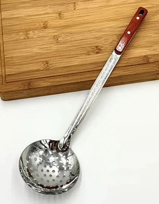 17.5" Skimmer Wood Handle Stainless Steel Kazan Shumovka Шумовка Капкир Uzbek 45 - Image 1 of 4