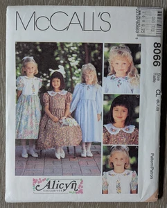 Vestidos McCall's 8066 Niñas Alicyn Empire Cintura Niño 6 7 8 SIN CORTAR De colección 1996 - Imagen 1 de 2