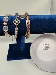 Bomb Party 2025 Spring Stacks ~Bold Spirit ~ Lab Created Stones Rose Gold Plated - Picture 1 of 23