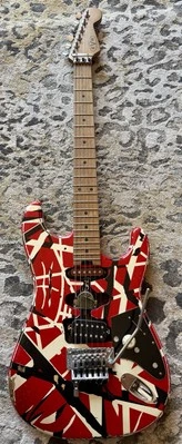 Used EVH Striped Series Frankie - Red/White/Black Relic w/ GIG BAG - Image 1 of 4