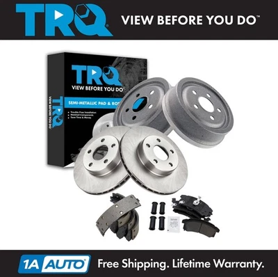 TRQ Front & Rear Brake Pad & Rotor Kit For Buick Chevrolet Oldsmobile Pontiac - Image 1 of 4