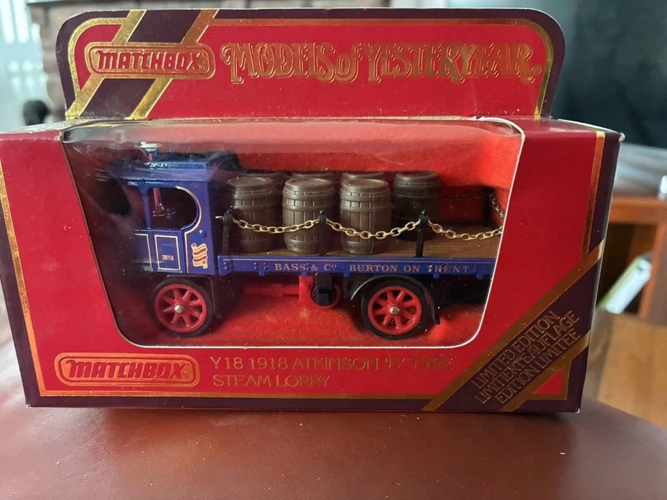 NEW MATCHBOX MODELS OF YESTERYEAR Y18 1918 ATKINSON D TYPE STEAM LORRY BASS & CO - Image 1 of 1