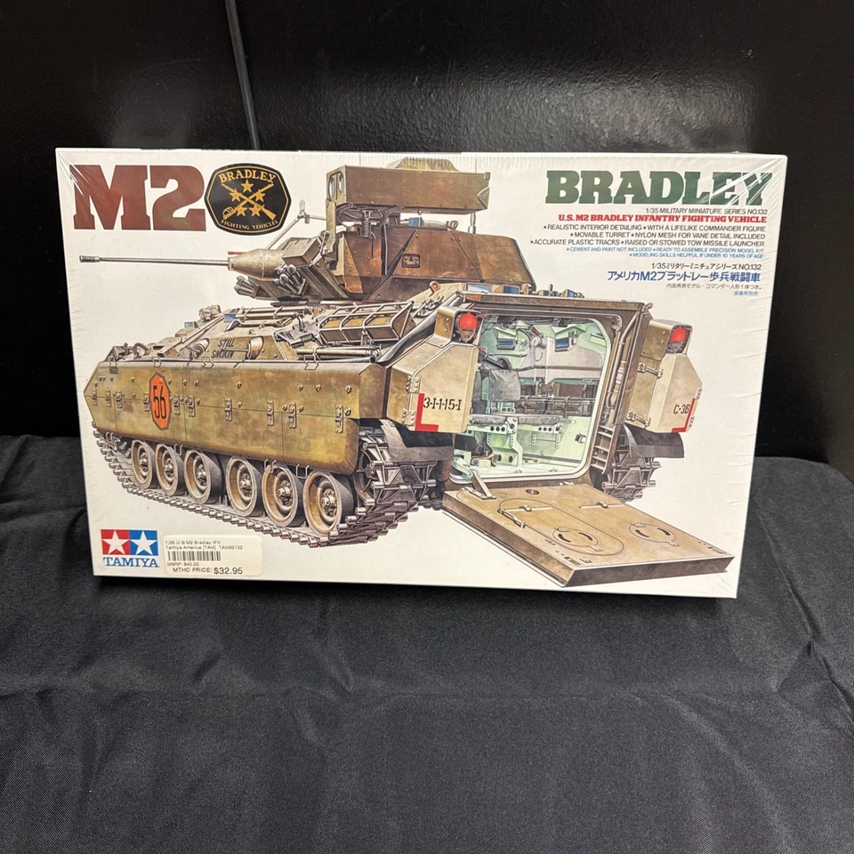 Tamiya 35132 1:35 US M2 Bradley Infantry Vehicle Plastic Model Kit Tank SEALED - Image 1 of 4