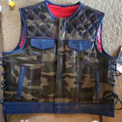 Chaleco de cuero personalizado. L. FIRST MFG Foto 1 de 4